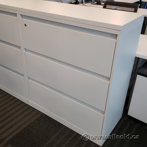Steelcase White 3 Drawer Lateral File Locking Allsold.ca